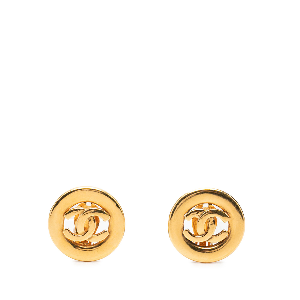 Pre-Loved Chanel CC Gold Plated Clip On Earrings